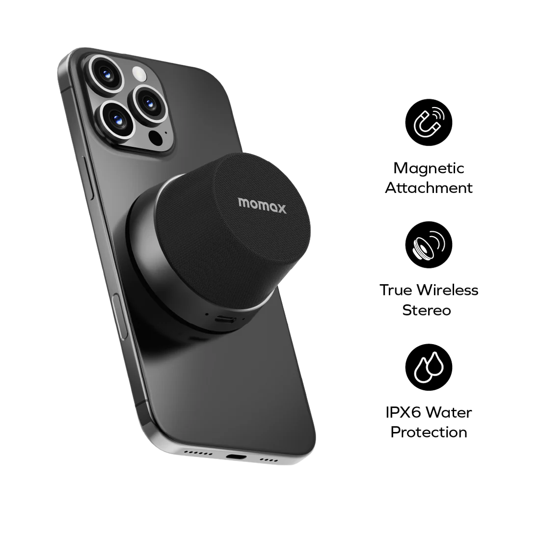1-Vibe Go Magnetic Portable True Wireless Speaker (Titanium)